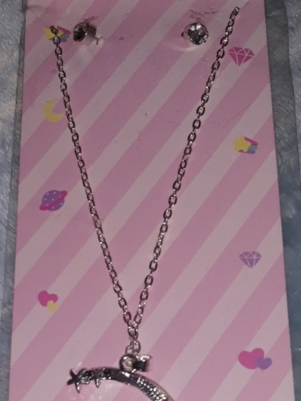 UNICORN Silver Necklace and Earrings Set  Adult or Child NEWv